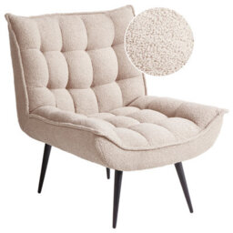 Beliani  Armchair Alvesta Boucle Beige - thumbnail 1