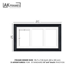 AK Frames 40X20Cm Purple Classic Multi Photo Frame With Black Mount - Holds 3 Apertures (3X) 6X4 Photos - thumbnail 4