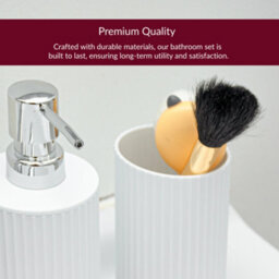 Innoteck Essentials 4Pc Bathroom Accessory Set(Matt White) - Soap Dish, Soap Dispenser, Tumbler(X2). - thumbnail 5