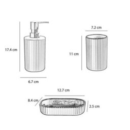 Innoteck Essentials 4Pc Bathroom Accessory Set(Matt White) - Soap Dish, Soap Dispenser, Tumbler(X2). - thumbnail 6