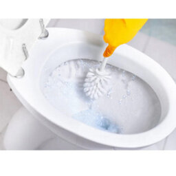 STAR SUPPLIES 2 X Deep Cleaning Strong White Plastic Toilet Replacement Brush With Handle - thumbnail 3