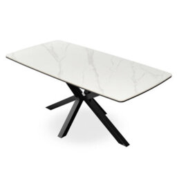 More4Homes Juno Sintered Stone Ceramic White Marble Dining Table - thumbnail 2