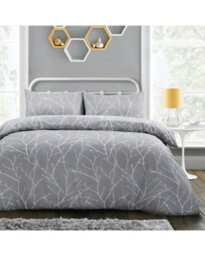 Velosso Grey Autumn Branches Duvet Cover And Pillowcase Set Single - thumbnail 2