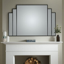 The Online Mirror Shop Overmantle Mirror Charleston Handcrafted Rectangular Shape With Black Frame Hung Above A Fireplace,dressing Table- H 80Cmxw 120Cm - thumbnail 2
