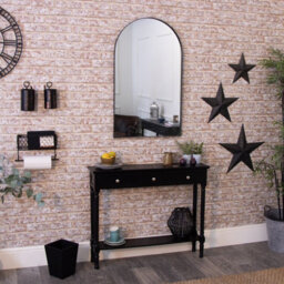 Melody Maison Large Framed Black Arched Mirror - 100Cm X 60Cm - thumbnail 5