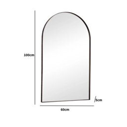 Melody Maison Large Framed Black Arched Mirror - 100Cm X 60Cm - thumbnail 8