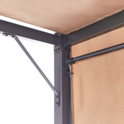 Beliani Pergola 310 X 310 Cm Brown Steel Frame With Solar Led Lights - thumbnail 8