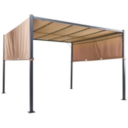Beliani Pergola 310 X 310 Cm Brown Steel Frame With Solar Led Lights - thumbnail 7