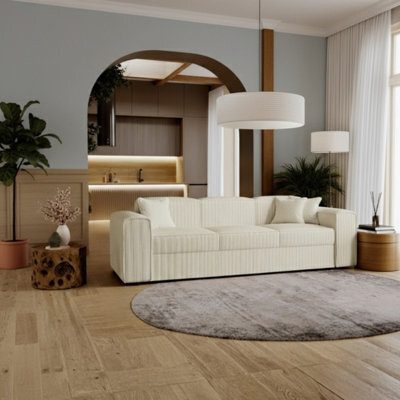 Modern Santos Sofa With Bed Function Stylish Upholstery And Comfortable Seating Perfect For Living Room Cream - image 1