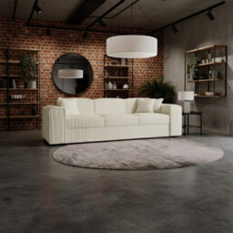 Modern Santos Sofa With Bed Function Stylish Upholstery And Comfortable Seating Perfect For Living Room Cream - thumbnail 2