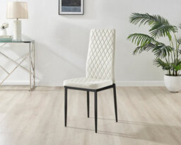 Furniturebox Uk 6X Milan Grey Hatched Faux Leather Dining Chairs Black Legs - thumbnail 3