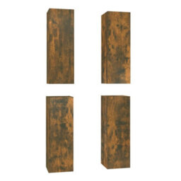 Berkfield Tv Cabinets 4 Pcs Smoked Oak 30.5X30X90 Cm Engineered Wood - thumbnail 2