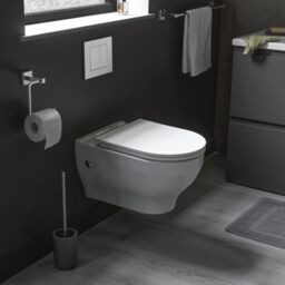 GoodHome Jubba Polymer Resin, Polypropylene (Pp) & Stainless Steel Stone Effect Toilet Brush & Holder - thumbnail 4