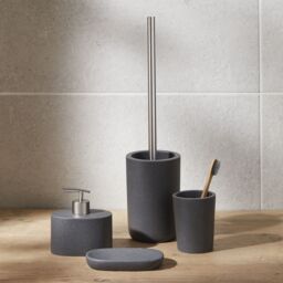 GoodHome Jubba Polymer Resin, Polypropylene (Pp) & Stainless Steel Stone Effect Toilet Brush & Holder - thumbnail 3