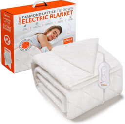 Warmer Wärmer Diamond Lattice Tie Down Electric Heated Blanket - Single - thumbnail 1