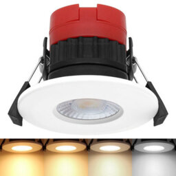 Long Life Lamps Company 8W Led Fire Rated White Recessed Downlights Dimmable Colour Switching Cct Ip65 Frdlw8W - thumbnail 1