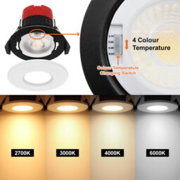 Long Life Lamps Company 8W Led Fire Rated White Recessed Downlights Dimmable Colour Switching Cct Ip65 Frdlw8W - thumbnail 4