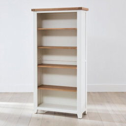 The Furniture Market Cheshire White Painted Large Tall Bookcase With 4 Adjustable Shelves - thumbnail 4