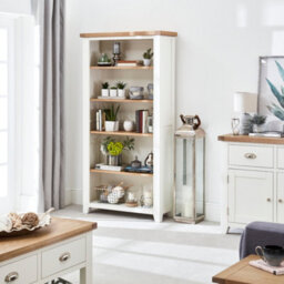 The Furniture Market Cheshire White Painted Large Tall Bookcase With 4 Adjustable Shelves - thumbnail 3