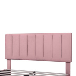 Abrihome Double Upholstered Velvet Bed Frame, With Adjustable Channel Tufted Headboard, Solid Wood Slat And Mute Foam, Pink - thumbnail 8