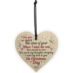 Red Ocean Christmas Miss You Memorial Handmade Hanging Wooden Bauble Tree Decoration Chic Card Sign - thumbnail 5