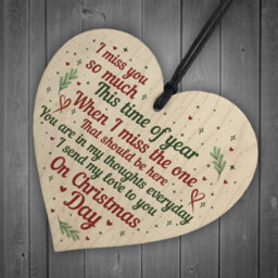 Red Ocean Christmas Miss You Memorial Handmade Hanging Wooden Bauble Tree Decoration Chic Card Sign - thumbnail 6