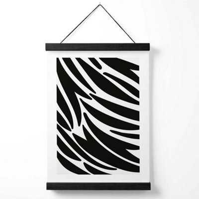 Artze Wall Art Cute Cartoon Style Zebra Print Art Print With Black Frame Size: A4 - image 1