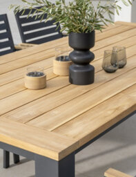 Kettler Elba Dining Set 6 Seater Grey 6 X Chairs And 1 X Table 220 X 100Cm Teak Top - thumbnail 4