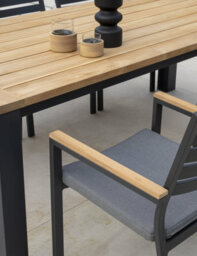 Kettler Elba Dining Set 6 Seater Grey 6 X Chairs And 1 X Table 220 X 100Cm Teak Top - thumbnail 6