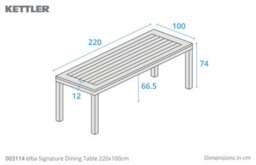 Kettler Elba Dining Set 6 Seater Grey 6 X Chairs And 1 X Table 220 X 100Cm Teak Top - thumbnail 8