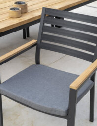 Kettler Elba Dining Set 6 Seater Grey 6 X Chairs And 1 X Table 220 X 100Cm Teak Top - thumbnail 5