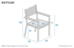 Kettler Elba Dining Set 6 Seater Grey 6 X Chairs And 1 X Table 220 X 100Cm Teak Top - thumbnail 9
