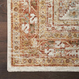 Rust Traditional Bordered Geometric Easy To Clean Rug For Dining Room Bed Room And Living Room-69 X 310Cm (Runner) - thumbnail 5