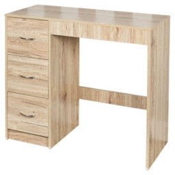 Urbn-Living Urbnliving Height 79.5Cm 3 Drawer Wooden Bedroom Dressing Computer Work Table Desk Oak Carcass And Oak Drawers Jewellery - thumbnail 1