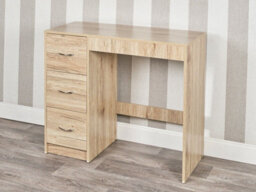 Urbn-Living Urbnliving Height 79.5Cm 3 Drawer Wooden Bedroom Dressing Computer Work Table Desk Oak Carcass And Oak Drawers Jewellery - thumbnail 3