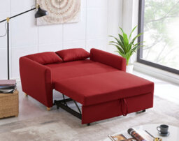 Bravich Dahlia Red 2 Seater Pull Out Sofa Bed - Convertible Sleeper Sofa - thumbnail 3