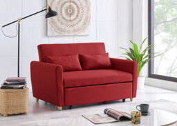 Bravich Dahlia Red 2 Seater Pull Out Sofa Bed - Convertible Sleeper Sofa - thumbnail 2