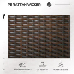 Wyld Haus Renata Faux Rattan 2-Seat Garden Chair With Integrated Coffee Table, Brown With Cream Cushions - thumbnail 4