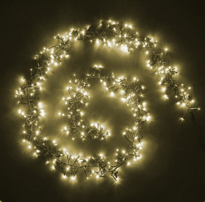 Best Artificial Warm White Connectable Led Indoor Outdoor Waterproof Cluster String Lights (480 Led's (10M), Low Voltage Plug) - image 1