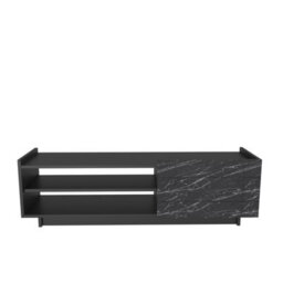 Decorotika Valantina Tv Stand Tv Unit For Tvs Up To 63 Inch Black & Black Marble Effect - thumbnail 3