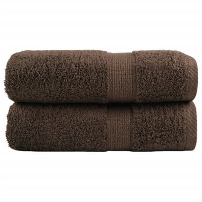 Berkfield Premium Guest Towels Solund 2Pcs Brown 30X50Cm 600Gsm - image 1