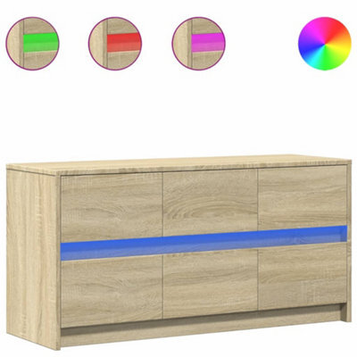 Berkfield Sturdy Tv Cabinet With Led Sonoma Oak 100X34X50 Cm Engineered Wood - image 1