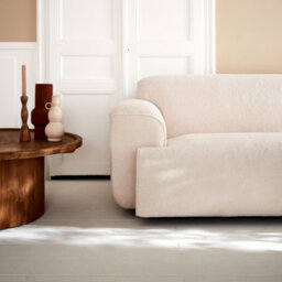 Sweeek - 3-Seater Sofa In Boucle Fabric Wallas Boucle Off-White Boucle 231X97X75 Cm - thumbnail 4