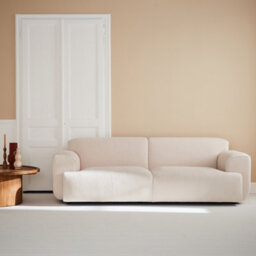Sweeek - 3-Seater Sofa In Boucle Fabric Wallas Boucle Off-White Boucle 231X97X75 Cm - thumbnail 2