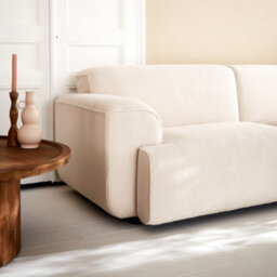 Sweeek - 3-Seater Sofa In Boucle Fabric Wallas Boucle Off-White Boucle 231X97X75 Cm - thumbnail 8
