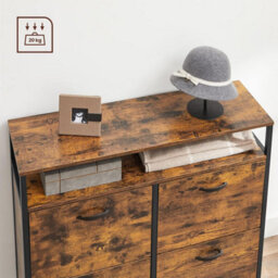 Songmics Shoe Cabinet, Hallway Shoe Box With 4 Rocker Doors, Narrow Shoe Storage With Divider, Rustic Brown And Black - thumbnail 7