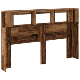 Berkfield Led Headboard Old Wood 160X18.5X103.5 Cm Engineered Wood - thumbnail 8
