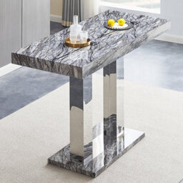 Furniture in Fashion Caprice High Gloss Bar Table Large In Melange Marble Effect - thumbnail 3
