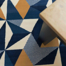 Loomed Navy Blue Diamond Geometric Living Room Rug 190X280Cm - thumbnail 2