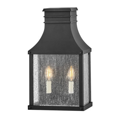 Luminosa Lighting Elstead Beacon Hill 2 Light Half Outdoor Wall Lantern Museum Black Ip44 - image 1